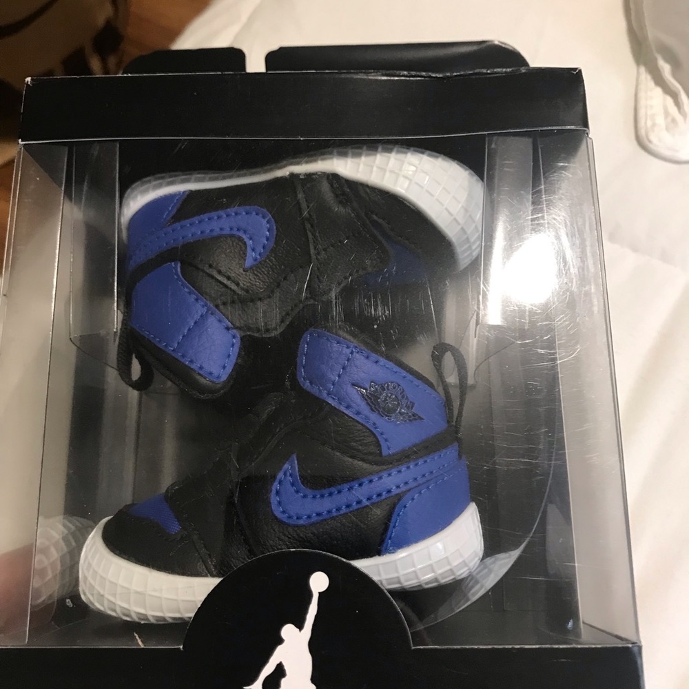 Jordan Black and Blue High-Top Sneakers